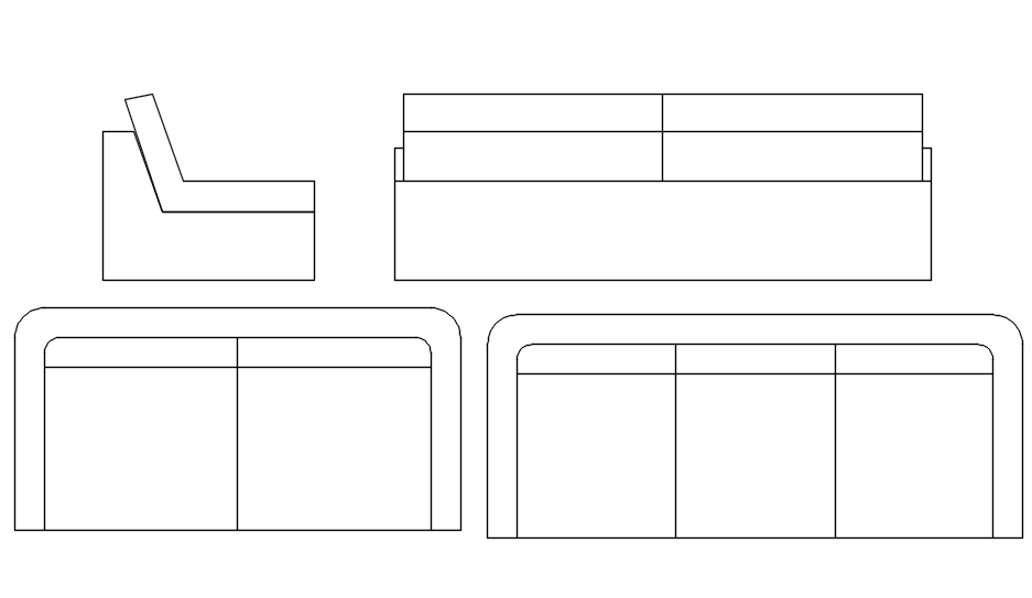 Detail Drawing of sofa in AutoCAD 2D, dwg file, CAD file - Cadbull