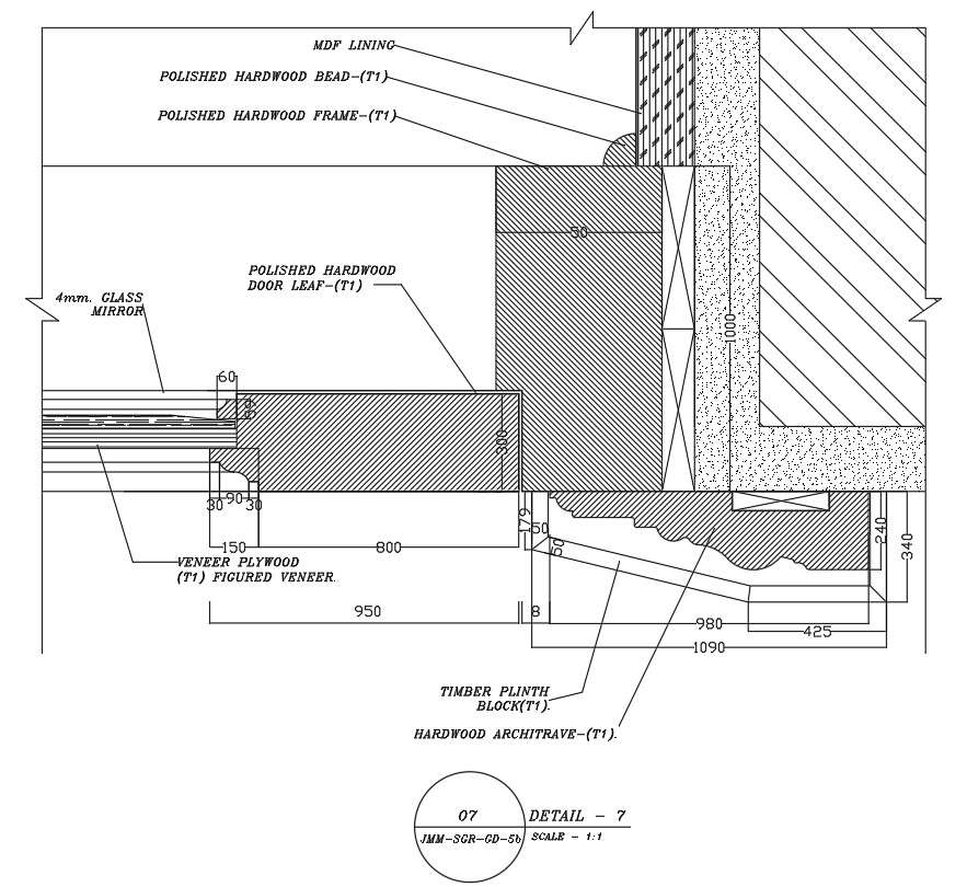 Detail cross section of wardrobe in AutoCAD 2D drawing, dwg file, CAD ...