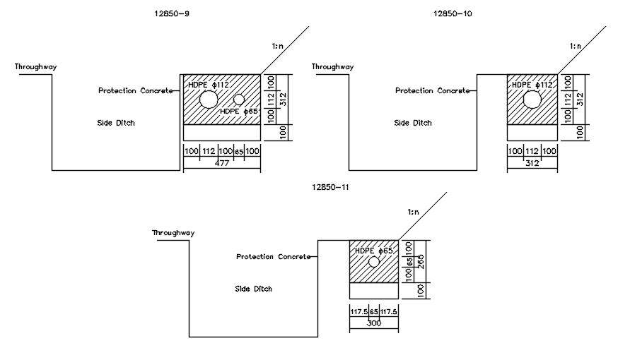 Detail drawing of cross section of HDPE in AutoCAD, dwg file. Cadbull