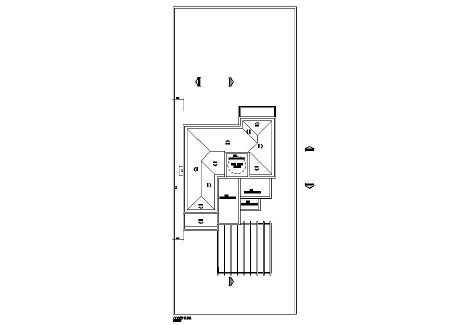 Detail drawing of roof plan of house - Cadbull