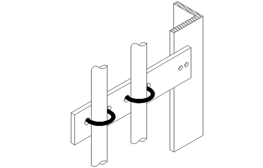 Detail Drawing Of Vertical Wall Brackets In Autocad Drawing