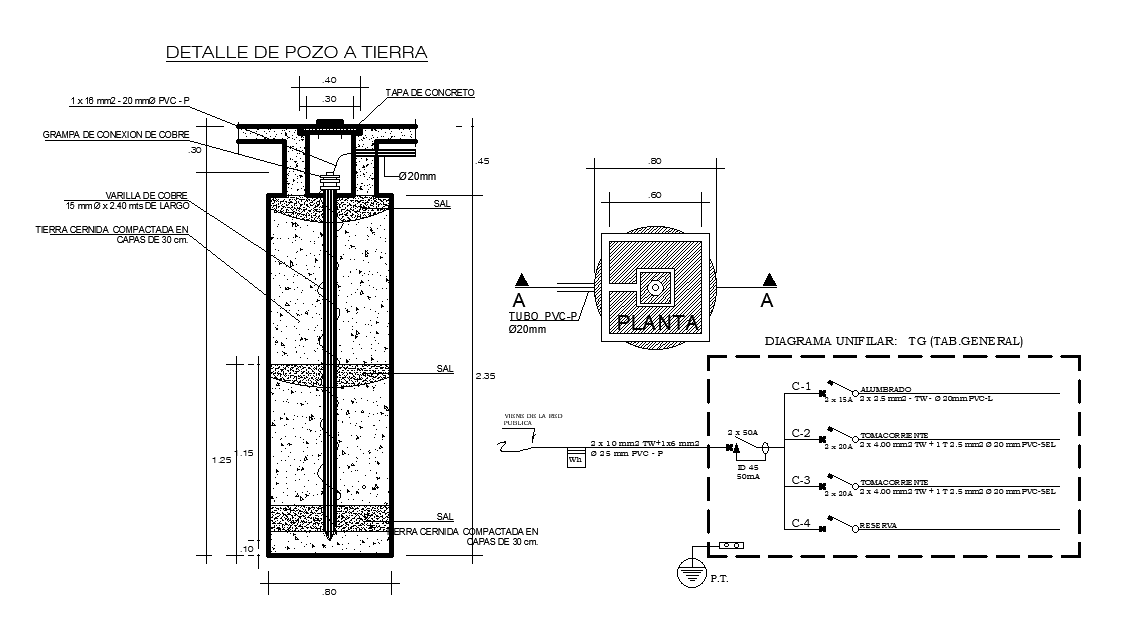 Detail drawing of well has been given in this Autocad drawing file ...