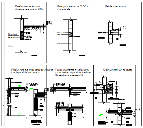 Detailed of concrete block wall design drawing - Cadbull