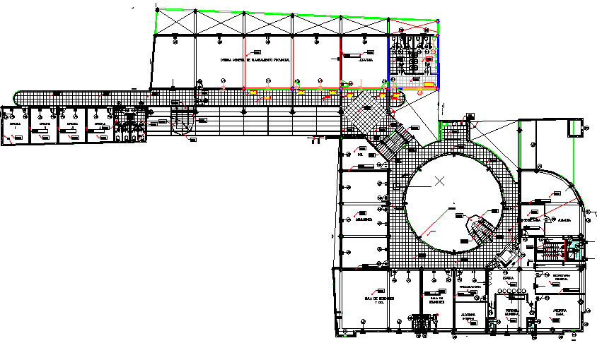 Detailed View Of Second Floor Layout Plan Of Administration Building Dwg File Cadbull 6154