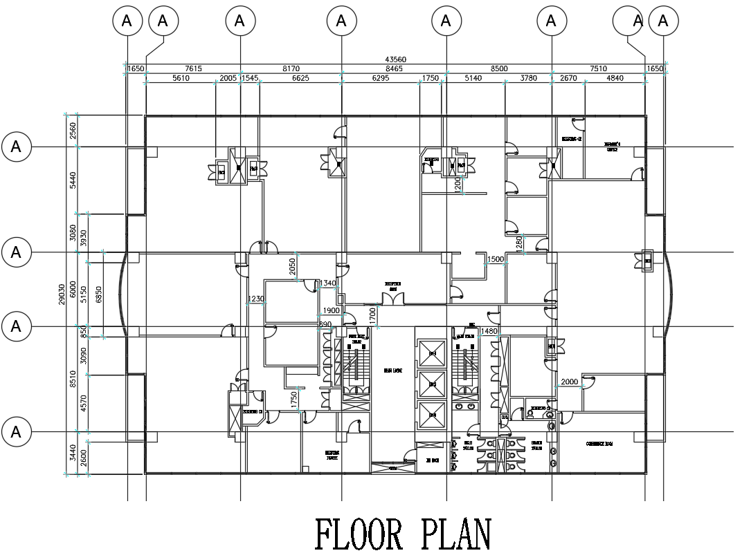 Detailed Building Floor Plan Layout Cad Drawing In Autocad Dwg File Cadbull