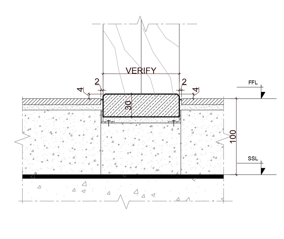 Detailed Main Door Threshold Design CAD Drawing - Cadbull