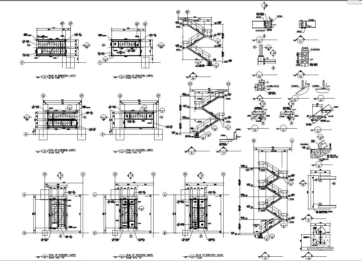 Detailed Section Drawing of Staircase CAD Drawing In AutoCAD DWG File ...