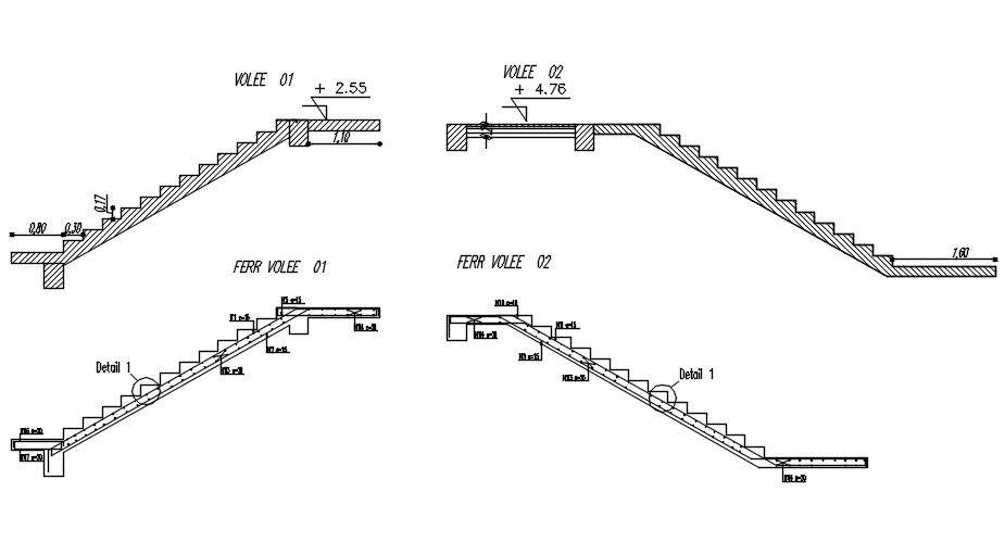 Detailed design of formwork and reinforcement details of staircase in ...