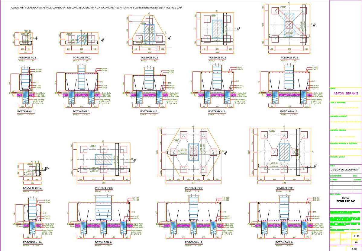 Detailed Design Of Pile Cap In AutoCAD Drawing, CAD File, Dwg File ...