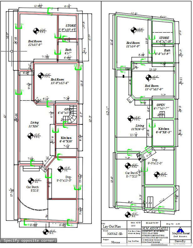 Detailed designs of ground floor plan in AutoCAD drawing, CAD file