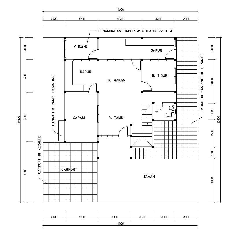 Detailed floor plan of house in AutoCAD 2D drawing, dwg file, CAD file ...