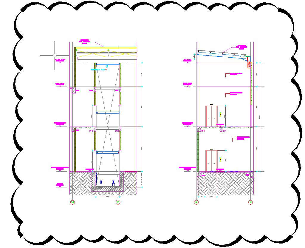 Detailed Section Design Of The Two Story House Is Given In Autocad 2d Drawing Cad File Dwg 9413