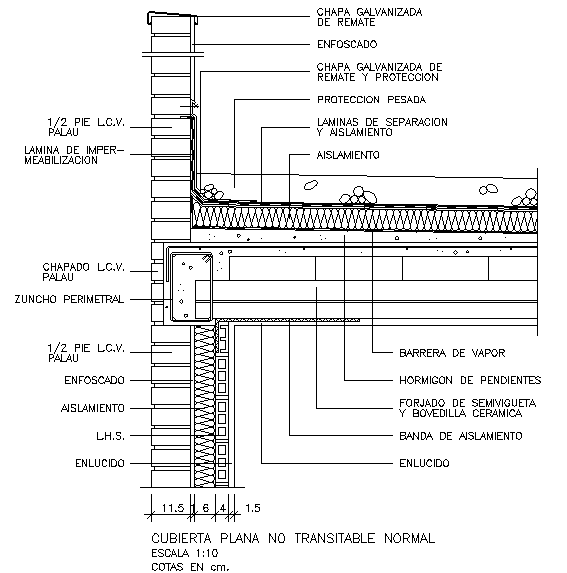 Details of a terrace over a concrete slab - Cadbull