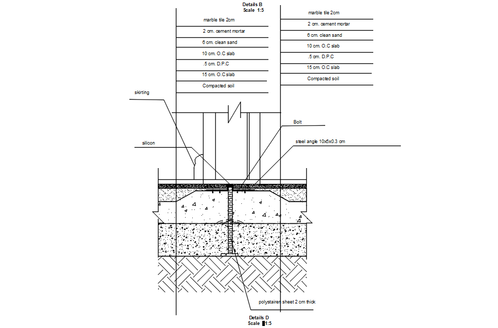 Detail section of slab in detail AutoCAD drawing, dwg file, CAD file ...