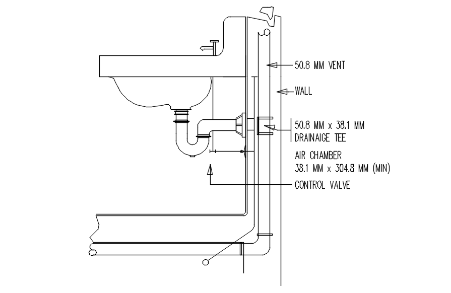 Detail section of washbasin in AutoCAD 2D, dwg file, CAD file - Cadbull