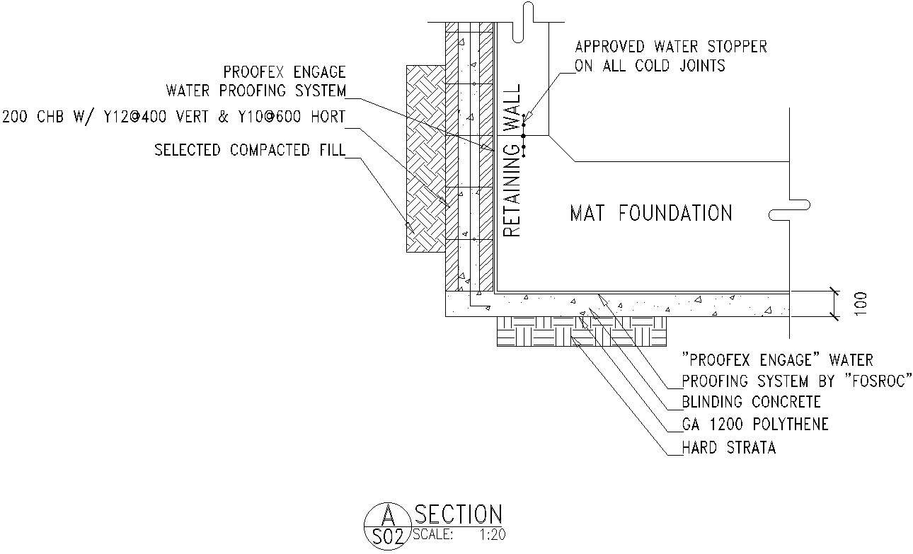 Details For Water Proofing For Basement Tanks In AutoCAD, Dwg Files ...