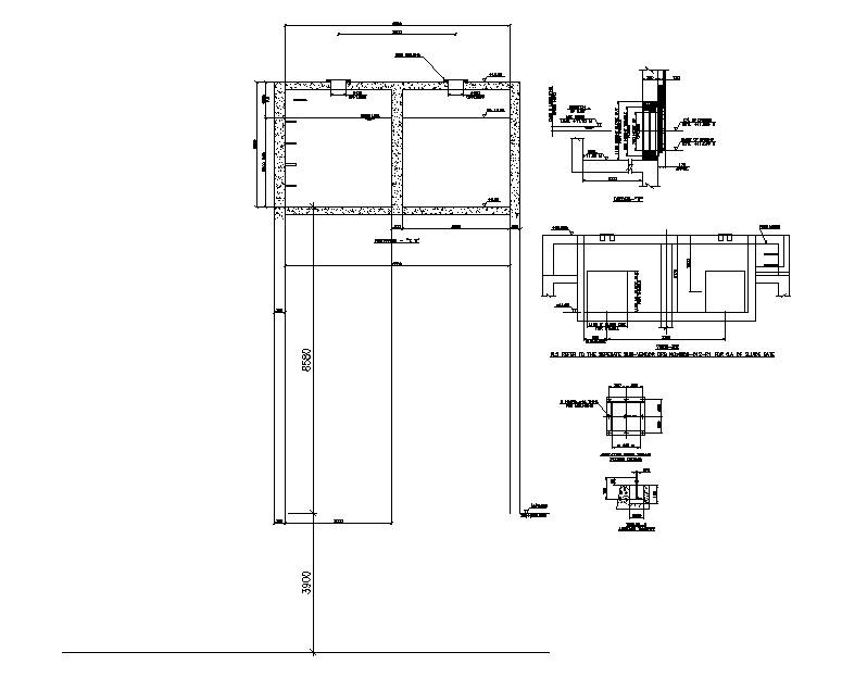 Details of anchor pocket and section of agitator plate details of ...