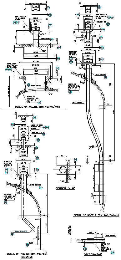 Details of nozzle with mechanical details dwg autocad drawing . - Cadbull