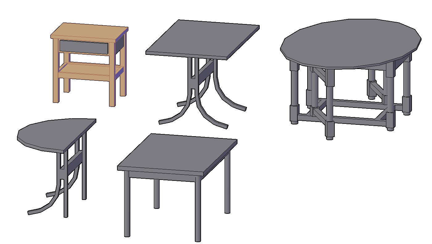 different-types-of-wooden-and-ms-table-3d-design-autocad-file-cadbull