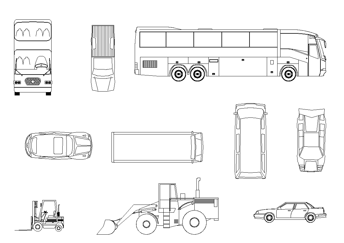 Autocad 2d Car Drawing With Dimensions