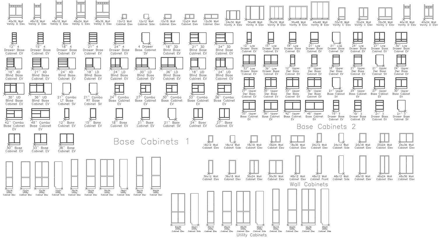 Different Types Of Kitchen Cabinet Furniture Blocks In DWG File - Cadbull