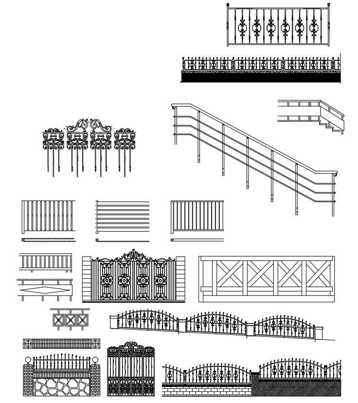 Various Designs Of Railing Cad Blocks In Autocad D Drawing Cad File My Xxx Hot Girl 2667