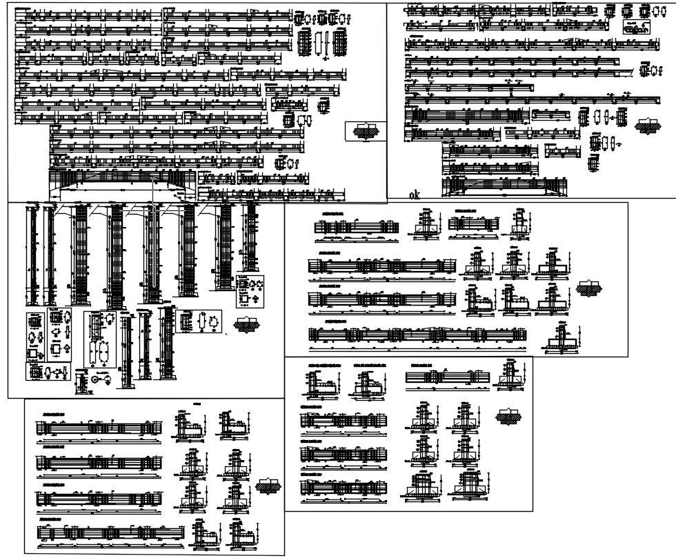 Different Sections Of Footing Beam And Pillars Design In Autocad 2d Drawing Cad File Dwg File 9142