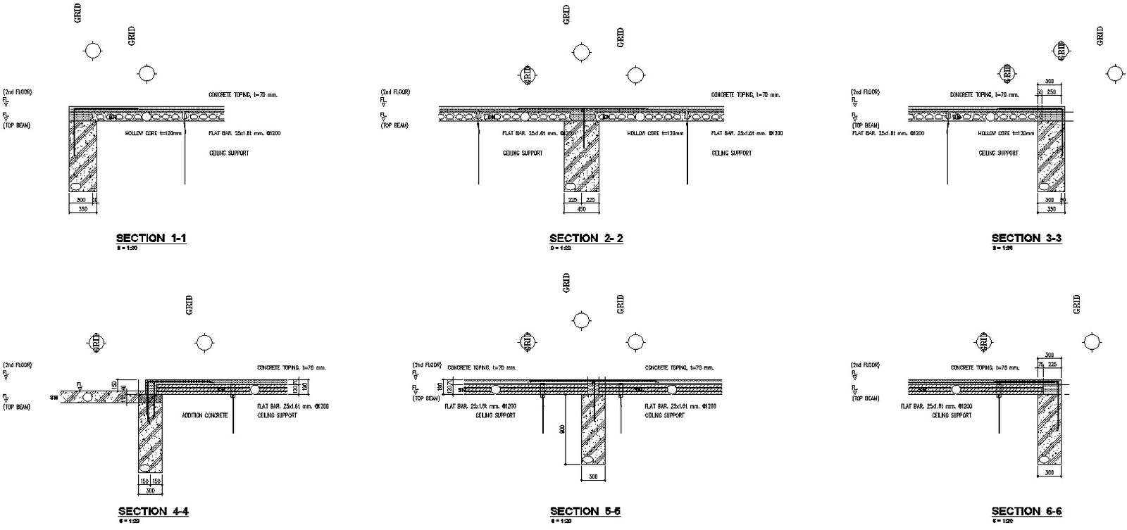 Different sections of wall with detail AutoCAD drawing - Cadbull