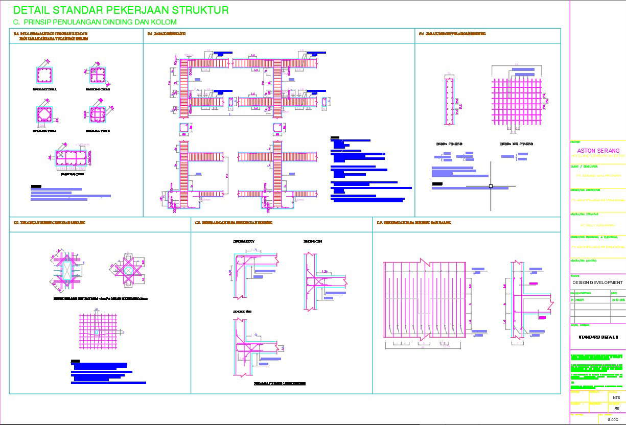 Different Structure Sections Design With Reinforcement Details Is Given In Autocad 2d Drawing 