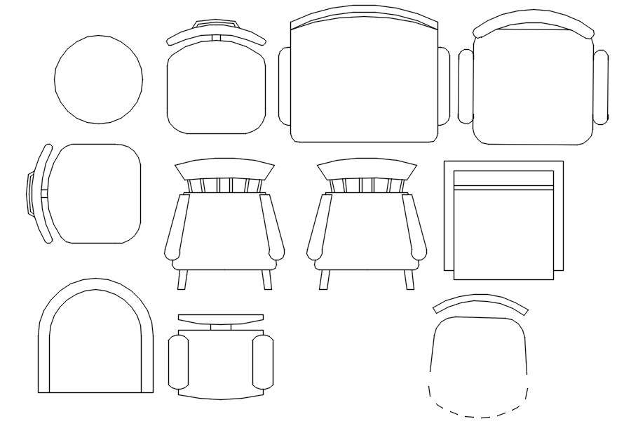 Different Types Of Chair 2d Cad Blocks In Autocad Dwg File Cadbull 0344