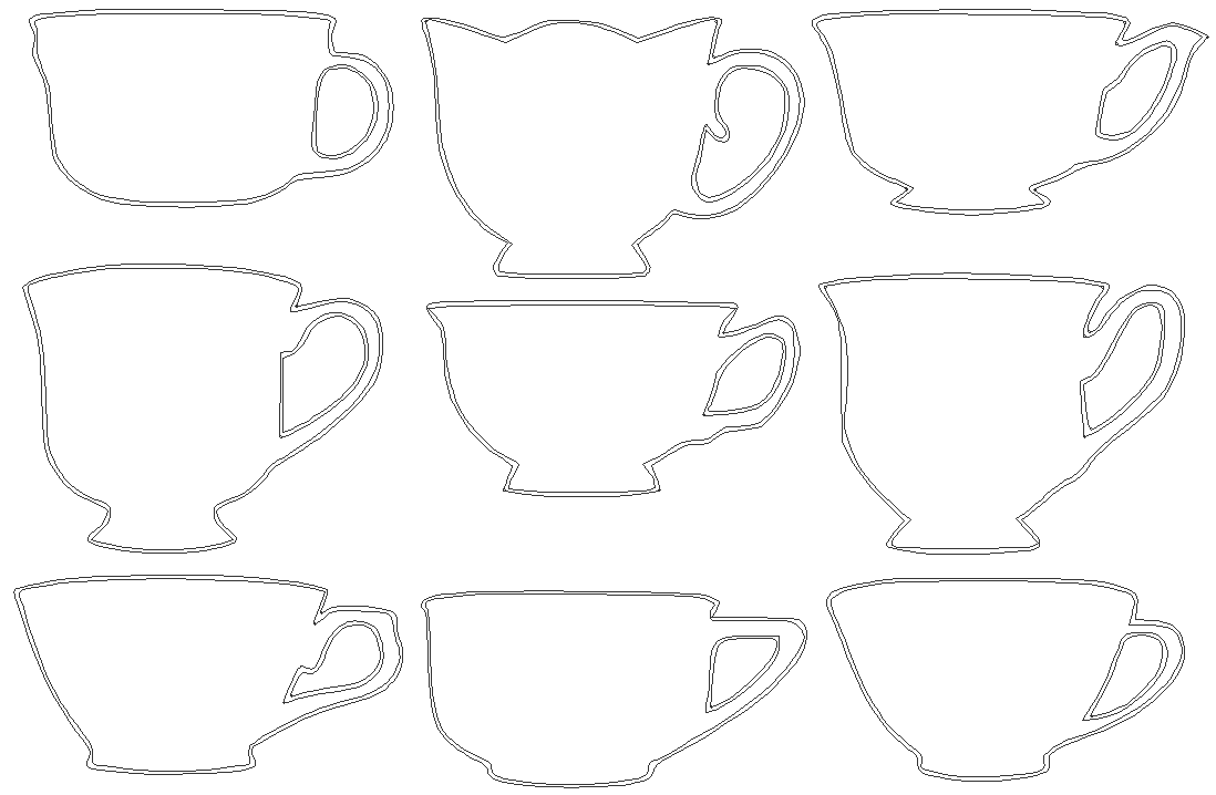 Different types of cups and mugs design DWG AutoCAD drawing - Cadbull