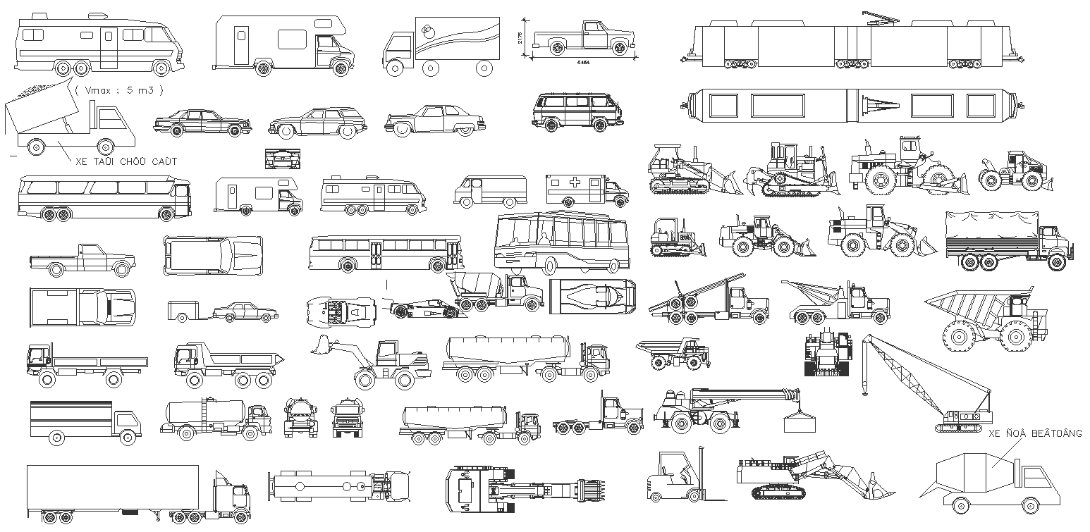 Different vehicle design with elevation section and other details dwg ...