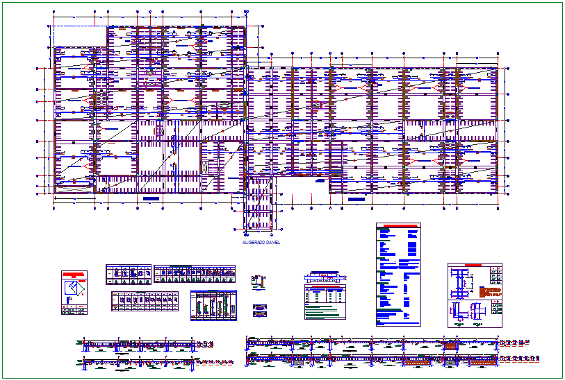 Digital Danial plan with column and beam structure detail dwg file ...