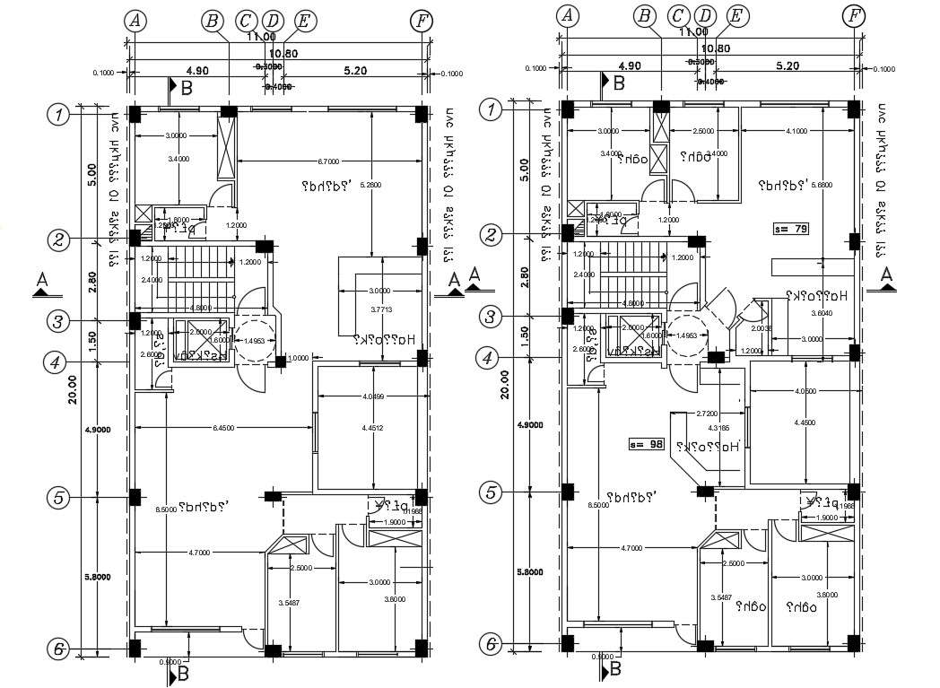 Dimension Detail Of 11x20m Apartment Plan Is Given In This Autocad Drawing Model Download Now