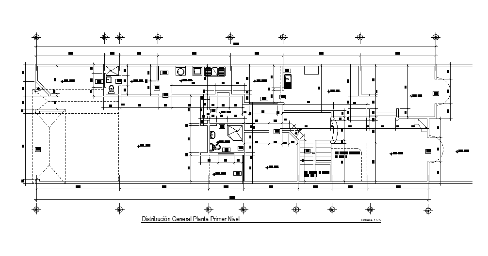 Dimension detail of ground floor of 40x11m house plan is given in this ...