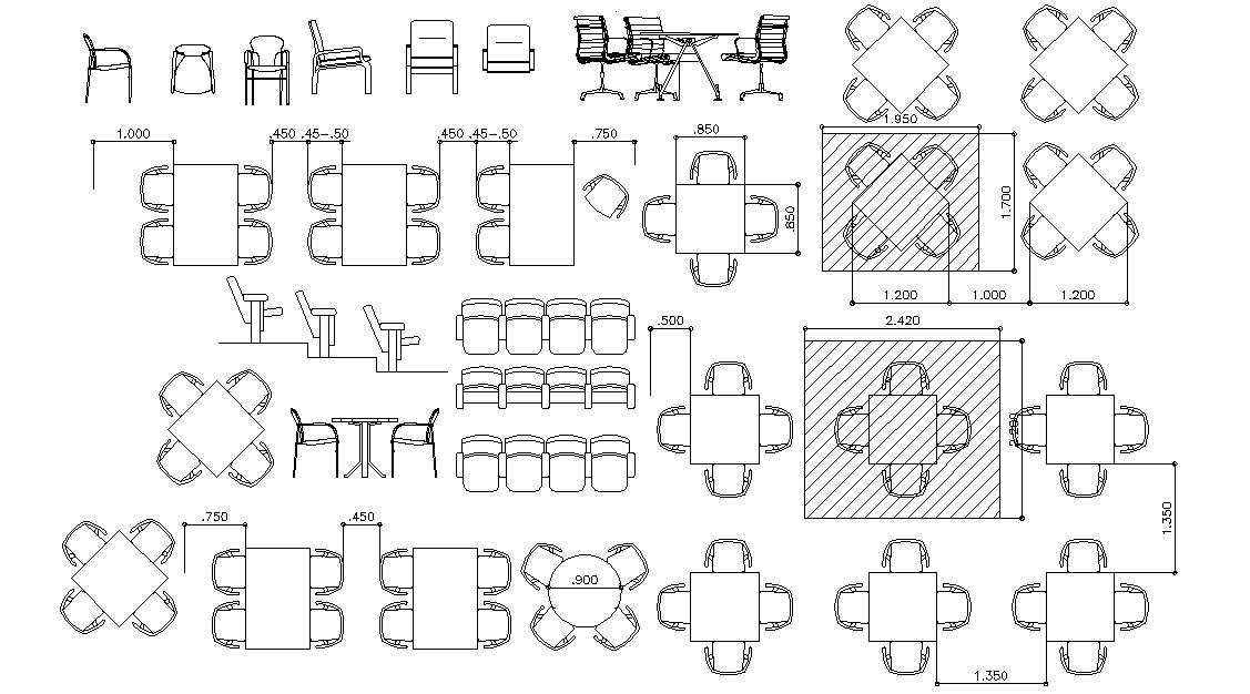 Dining Table Cad Blocks Elevation Design Cadbull