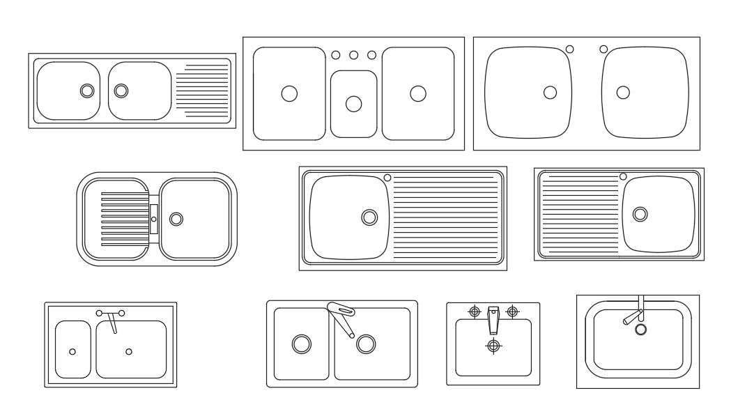 kitchen sink dwg block