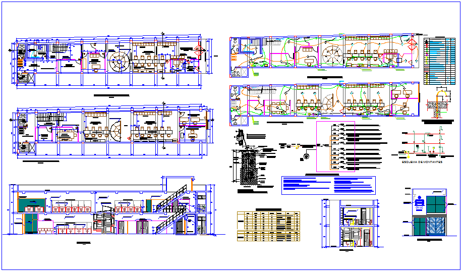 Distribution Plan Of Admin Office With Door,window & Electrical View 