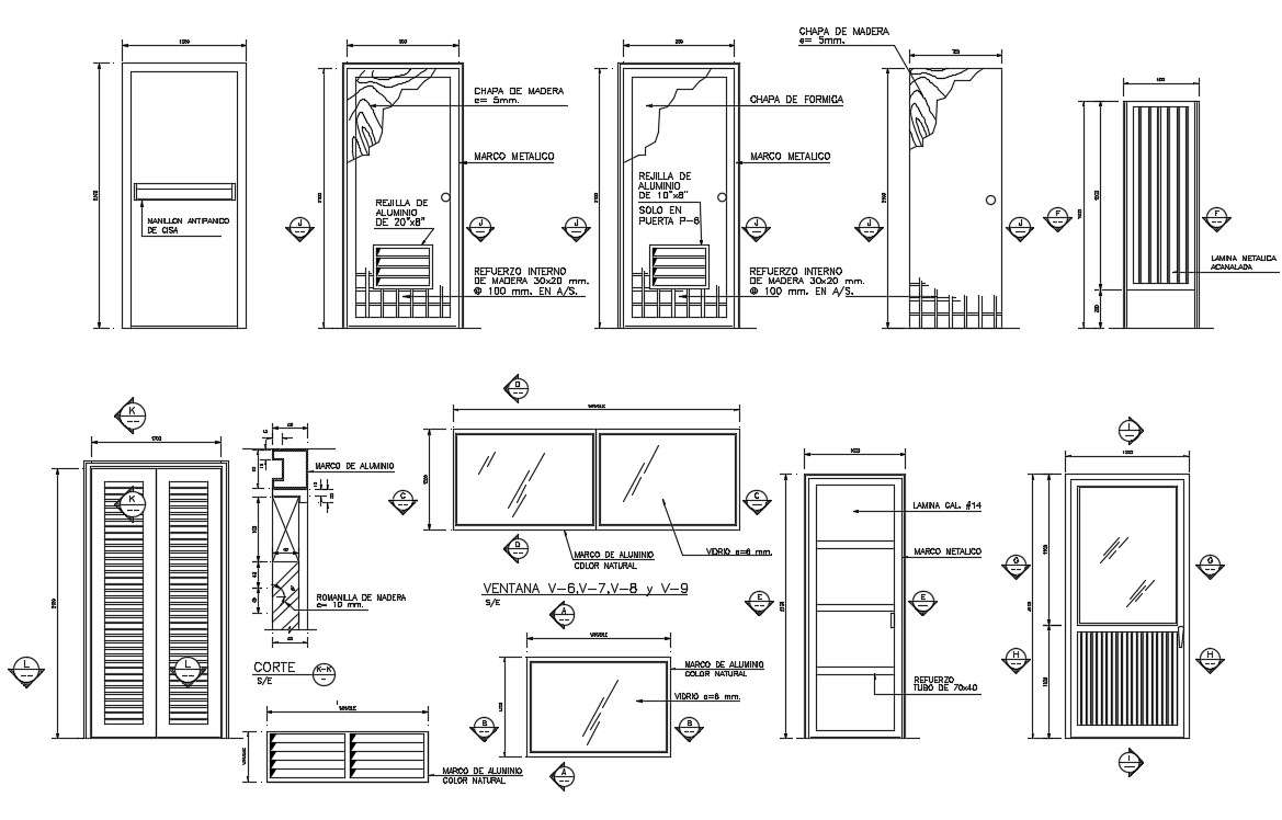 Door And Window Elevation Blocks - Cadbull