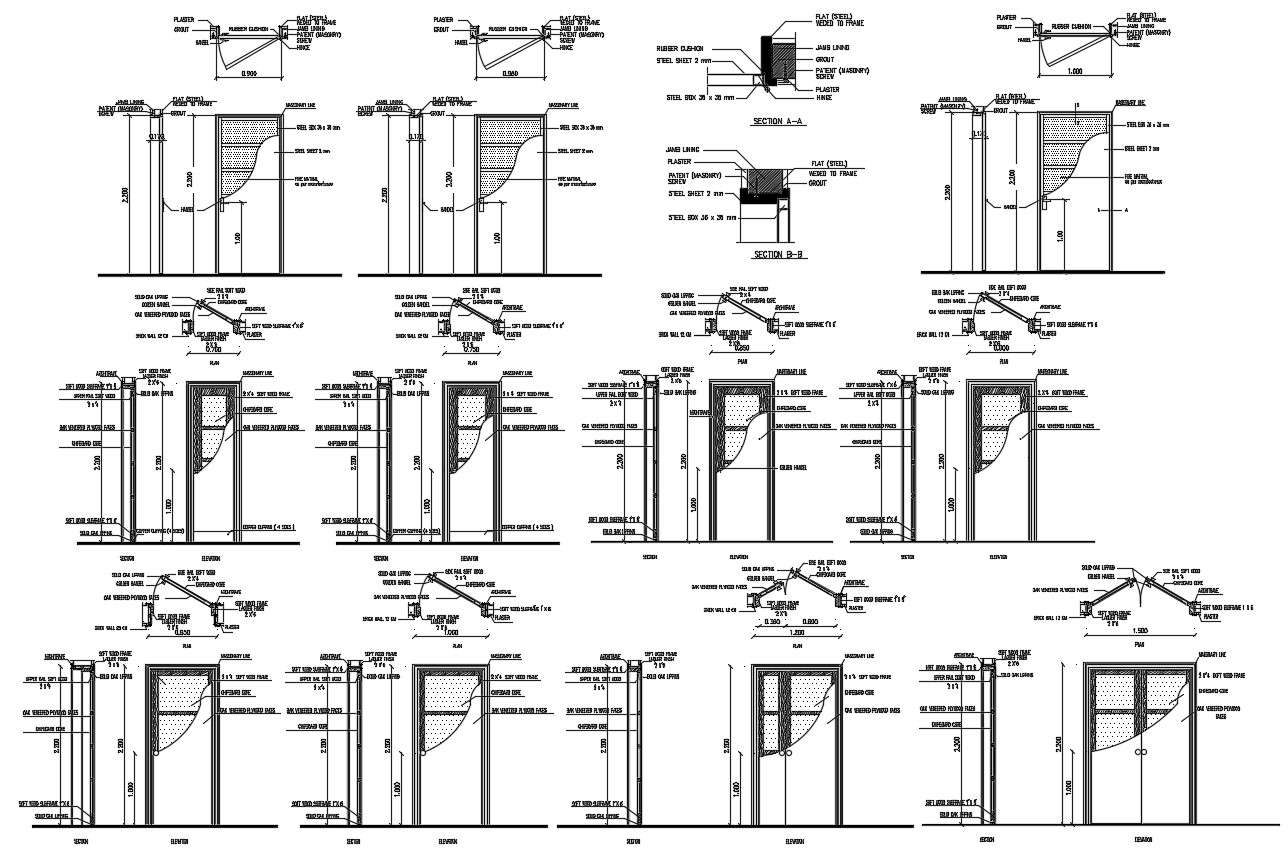 Door AutoCAD Drawing Download Cadbull