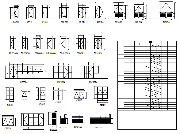 Door Elevation block Detail - Cadbull