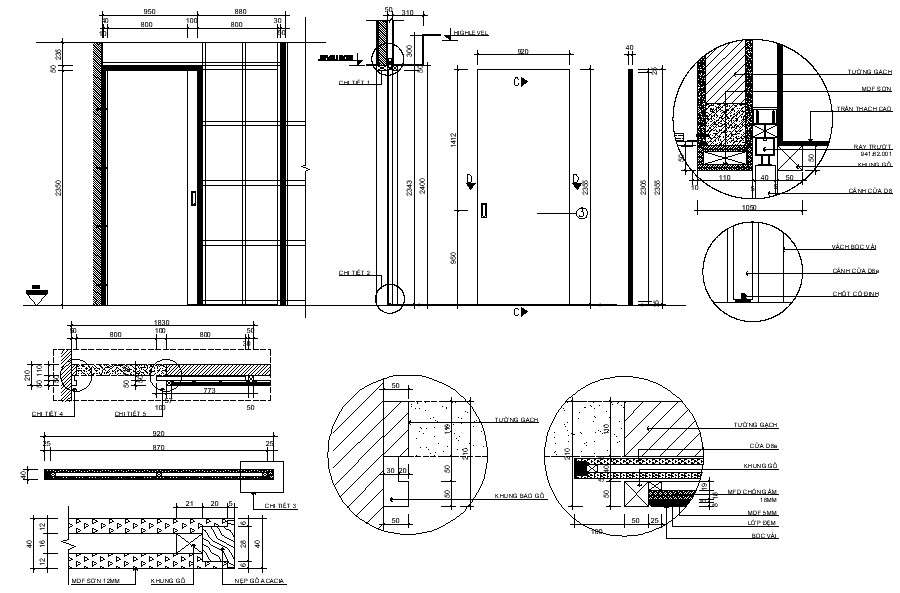 Door Fixing Details DWG - Cadbull