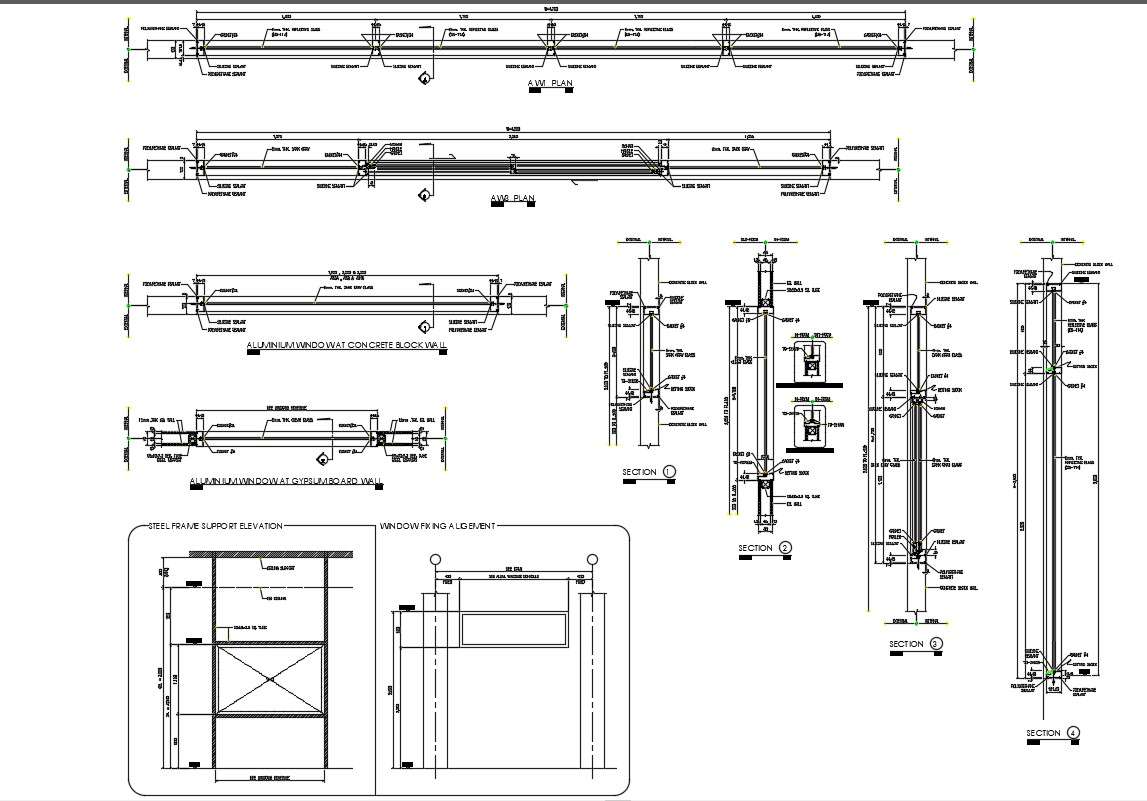 Door Installation CAD Drawing Plan - Cadbull