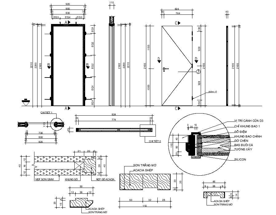 Door Elevation And Installation Cad Drawing Details D - vrogue.co