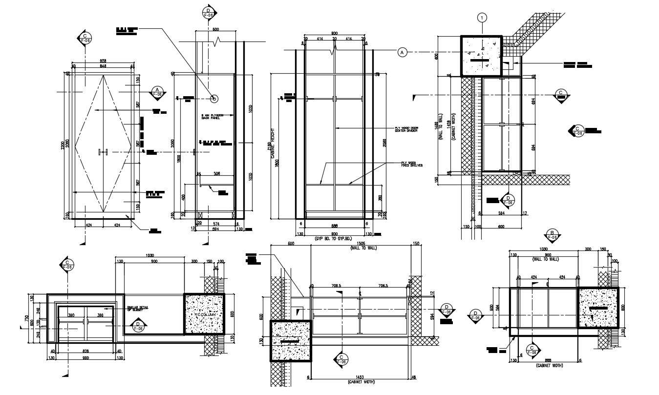 Door and Window Elevation and Section CAD Drawing - Cadbull