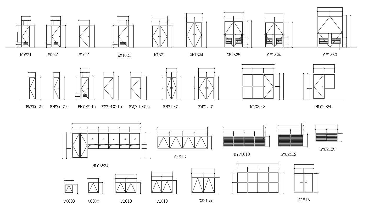 Door and Window Free AutoCAD Blocks Download - Cadbull