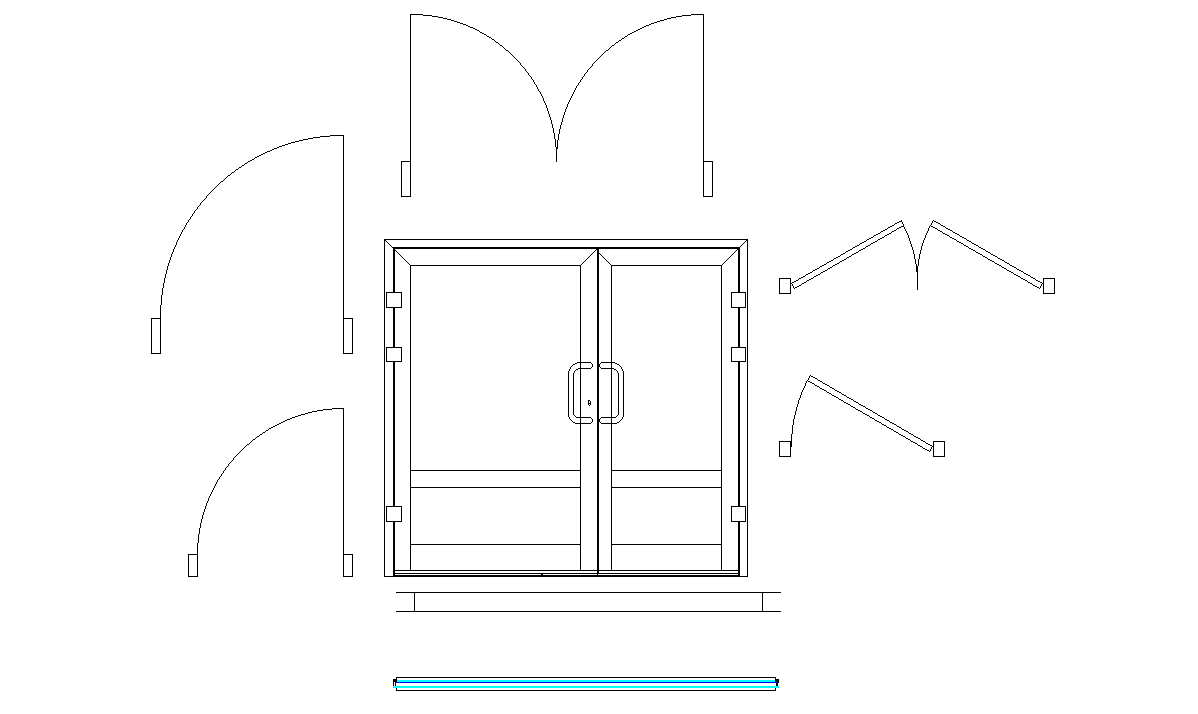 Door and window blocks with detailed dwg. - Cadbull