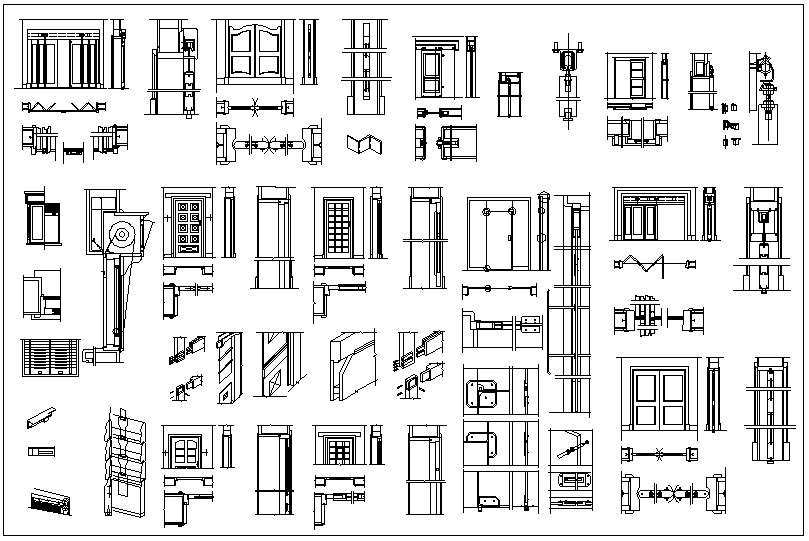 Door And Window Design View For Building Plan Dwg File - Cadbull