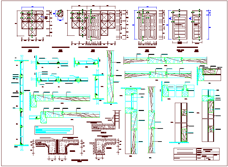 Door and window detail view for rural medical center dwg file - Cadbull