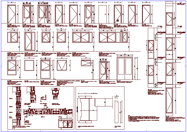 Door And Window Detail With Sectional View Dwg File Cadbull